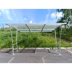 Abri vélo avec toit en polycarbonate