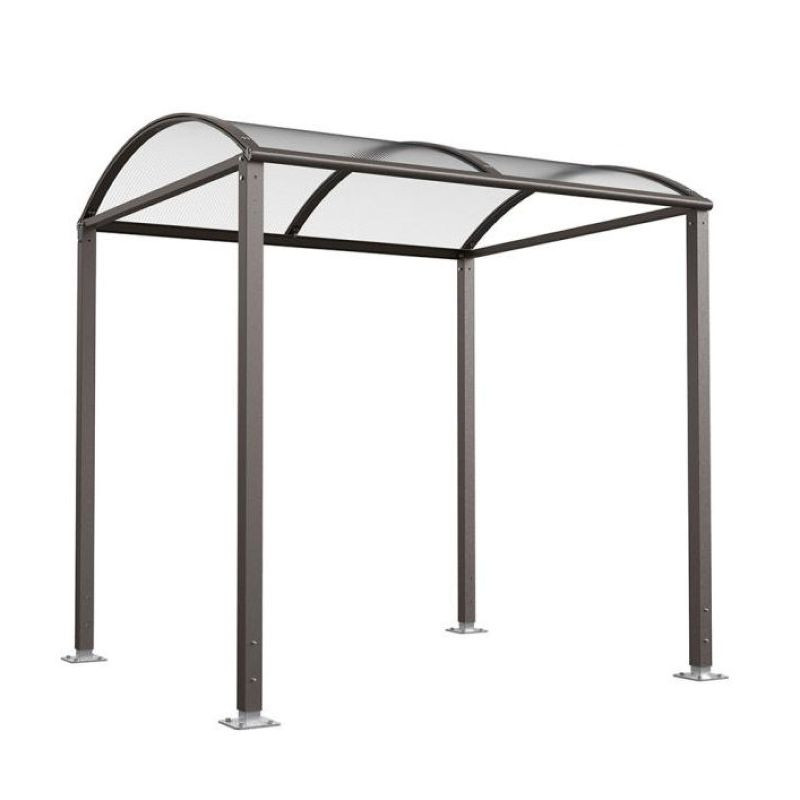 Abri à deux roues en acier et polycarbonate modèle Procity Voûte