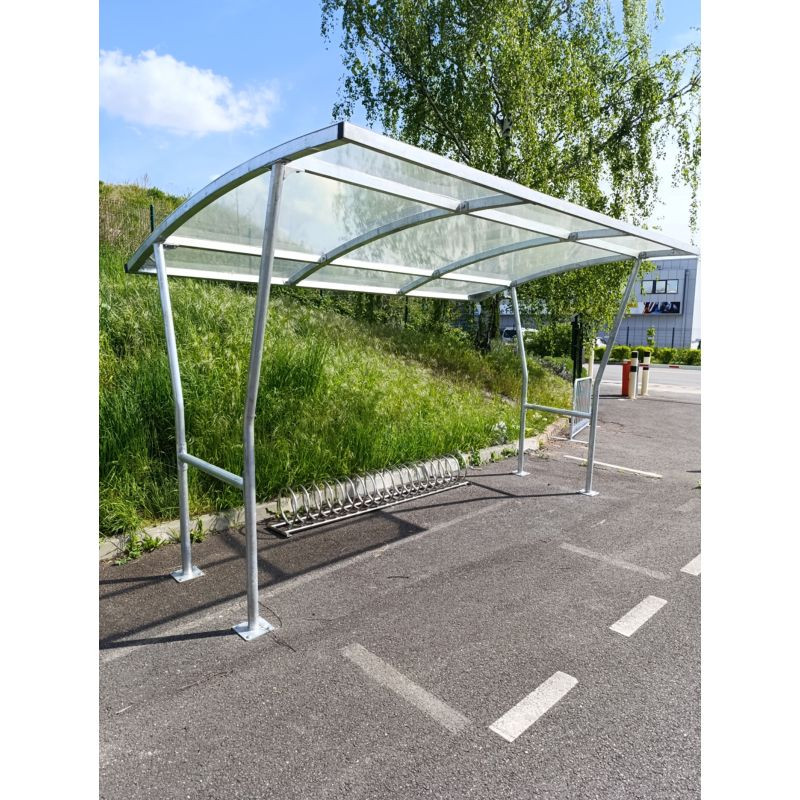 Abri vélo d'extérieur avec toit en polycarbonate