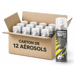 Pack 12 aérosols de 650 ml pour marquage au sol Traffic Paint