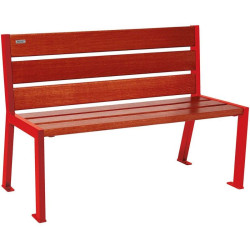 Banc bois et acier Silaos 6 lames