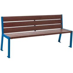 Banc ou fauteuil plastique recyclé et acier Silaos 6 lames