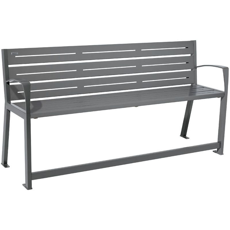 Banc pour séniors avec accoudoirs et structure en acier