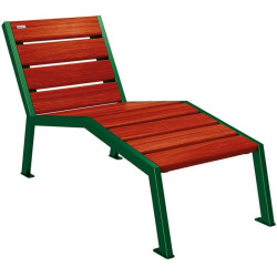 Chaise longue bois et acier Silaos