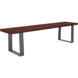 Banc de ville en acier coloré et plastique recyclé sans dossier