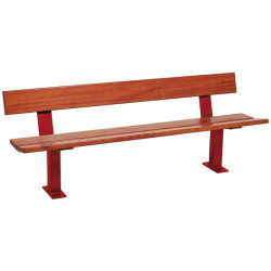 Banc en bois exotique et acier Pagode