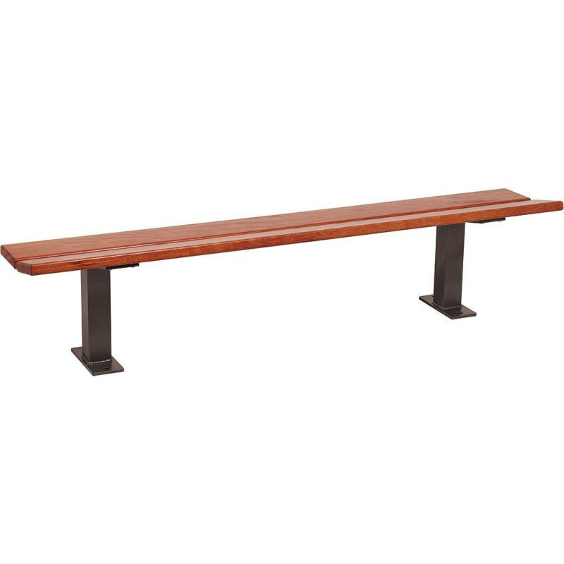Banquette de ville en bois acier et exotique sur deux pieds