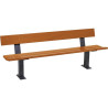 Banc urbain en lames de bois exotique et structure en acier