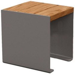 Banc sans dossier en acier et assise en bois couleur au choix