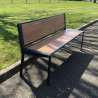 Banc de ville en compact stratifié Teck + acier - Cahors