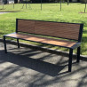 Banc de ville en compact stratifié Teck + acier - Cahors