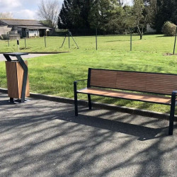 Divan en compact stratifié Teck + acier - Cahors