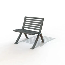 Chaise d'extérieur en acier Bordeaux - Mobillier urbain