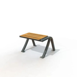 Assise extérieure en compact stratifié Teck et pied acier - Bergerac