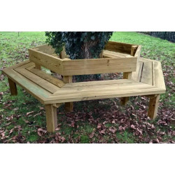 Banc entourage d'arbre en bois Hexagonal