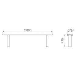 Banc Campagnard en bois de pin pour parc ou jardin public