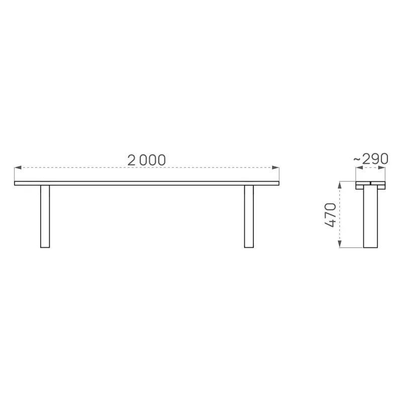 Banc Campagnard en bois de pin pour parc ou jardin public