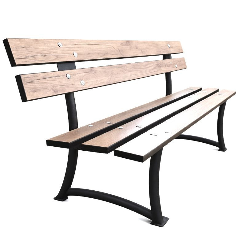 Banc urbain stratifié HPL pour espace public - Le Porge