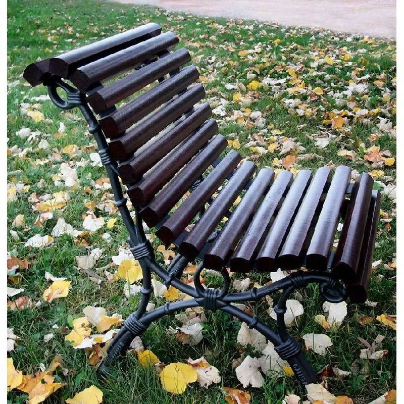 Chaise Barcino Benito UM305S en métal et lattes en bois exotique