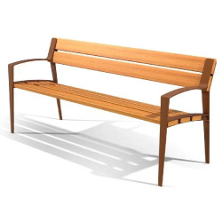 Banc Benito Minsk UM327 en fonte et lattes en bois tropical