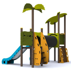 Jeu pour parc public la double tour tropicale éco-responsable