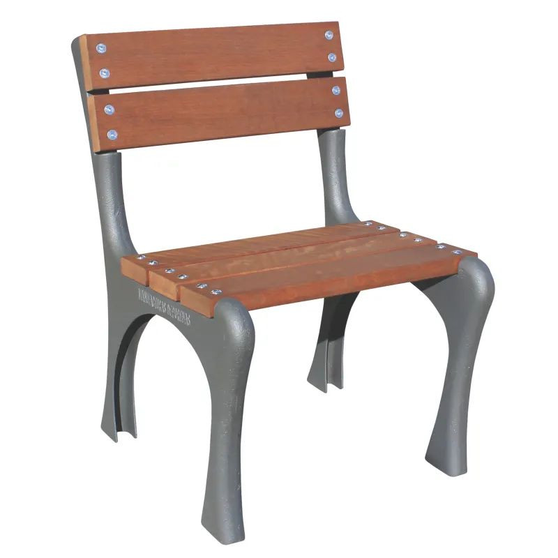 Chaise publique écologique en composite couleur bois ou vert - Arnia