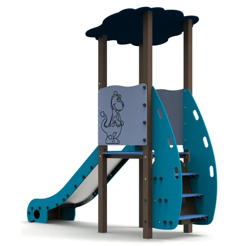 Jeu enfants tour de glisse éco-responsable pour collectivités