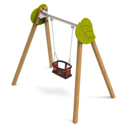 Balançoire avec siège berceau motif château, feuille ou champignon