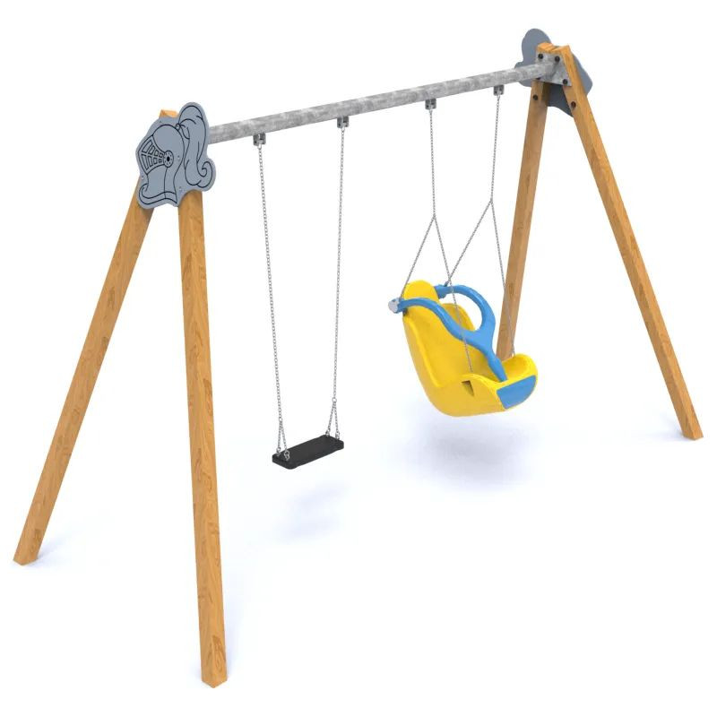 Balançoire bois 2 sièges inclusif et plat Manufacturas Deportivas