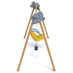 Balançoire en bois - 1 siège inclusif et 1 plat