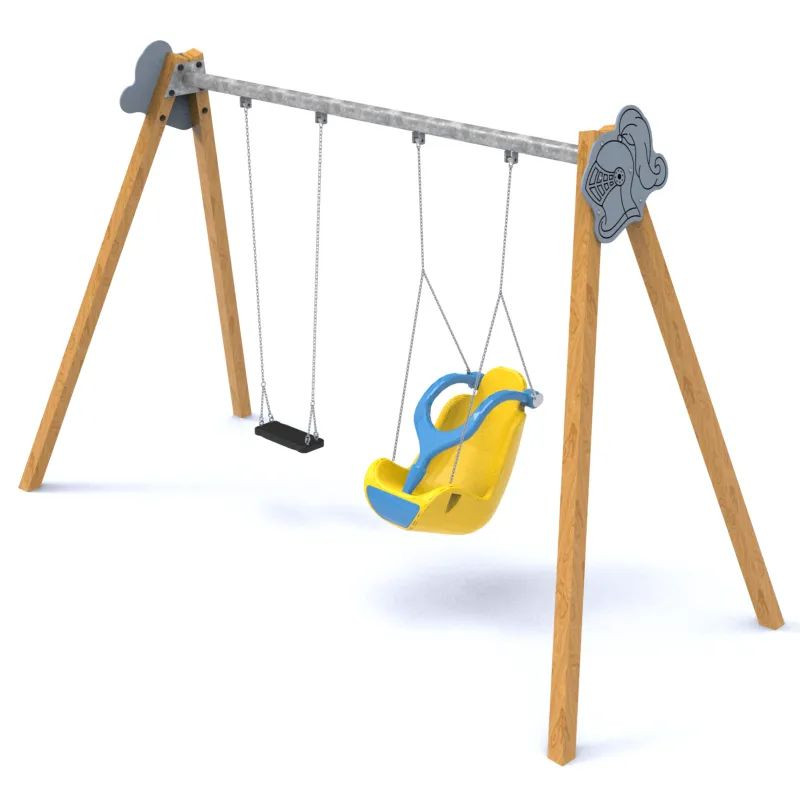 Balançoire bois 2 sièges inclusif et plat Manufacturas Deportivas