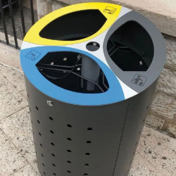 Poubelle Doria avec 3 compartiments de tri sélectif