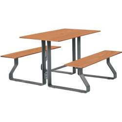Table et assises en compact Hysope
