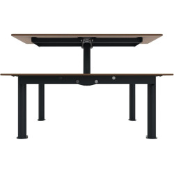 Table de pique nique en HPL avec trou de parasol Moka