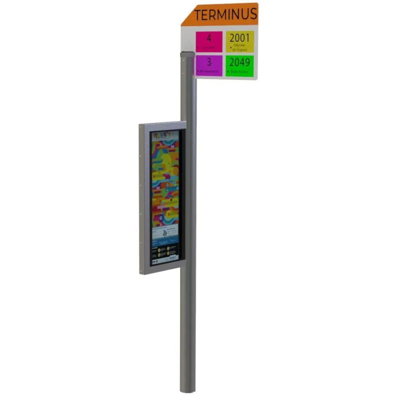 Poteau station de bus avec diode lumineuse