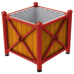 Bac à palmier acier et bois Province Agora