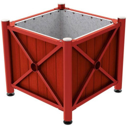 Bac à palmier acier et bois Province Inox brossé