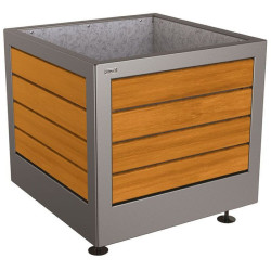 Jardinière de ville Procity Silaos acier et bois