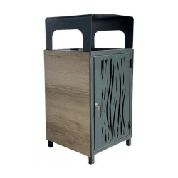 Corbeille de ville avec porte sac 80 litres design - City