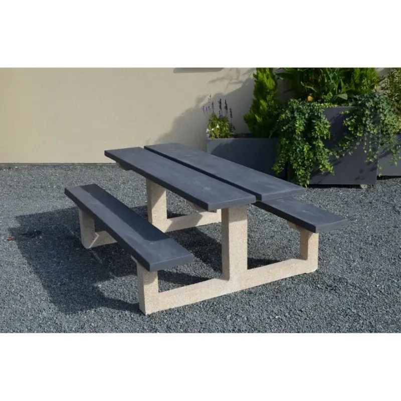 Table Rubus de pique nique en béton pied en "L"