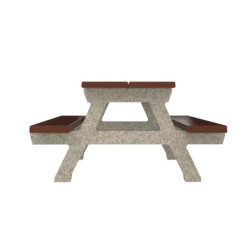 Table de pique nique en béton pied en "A" Rubus 