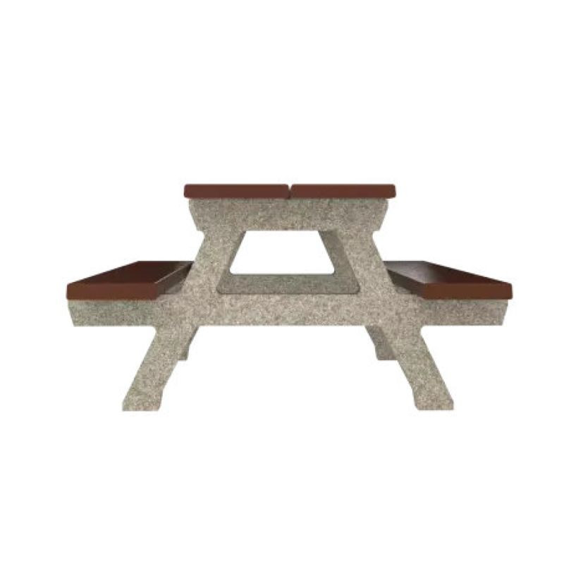 Table de pique nique en béton pied en "A" Rubus 