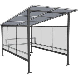 Abri avec toit droit en pente 45 chariots