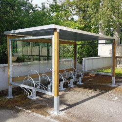 Abri 2 roues avec toit plat