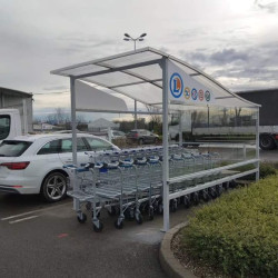 Abri avec toit en vague 45 chariots