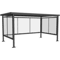 Abri à toit plat pour 10 vélos ou 3 motos