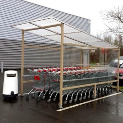 Abri avec toit droit en pente 45 chariots