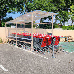 Abri avec toit en vague 45 chariots