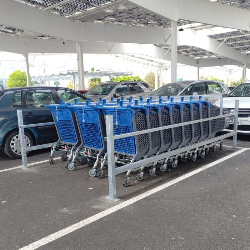 Parc pour caddies traditionnels, à plateaux ou lourds GSB et GMS