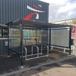 Abri à toit plat pour 10 vélos ou 3 motos